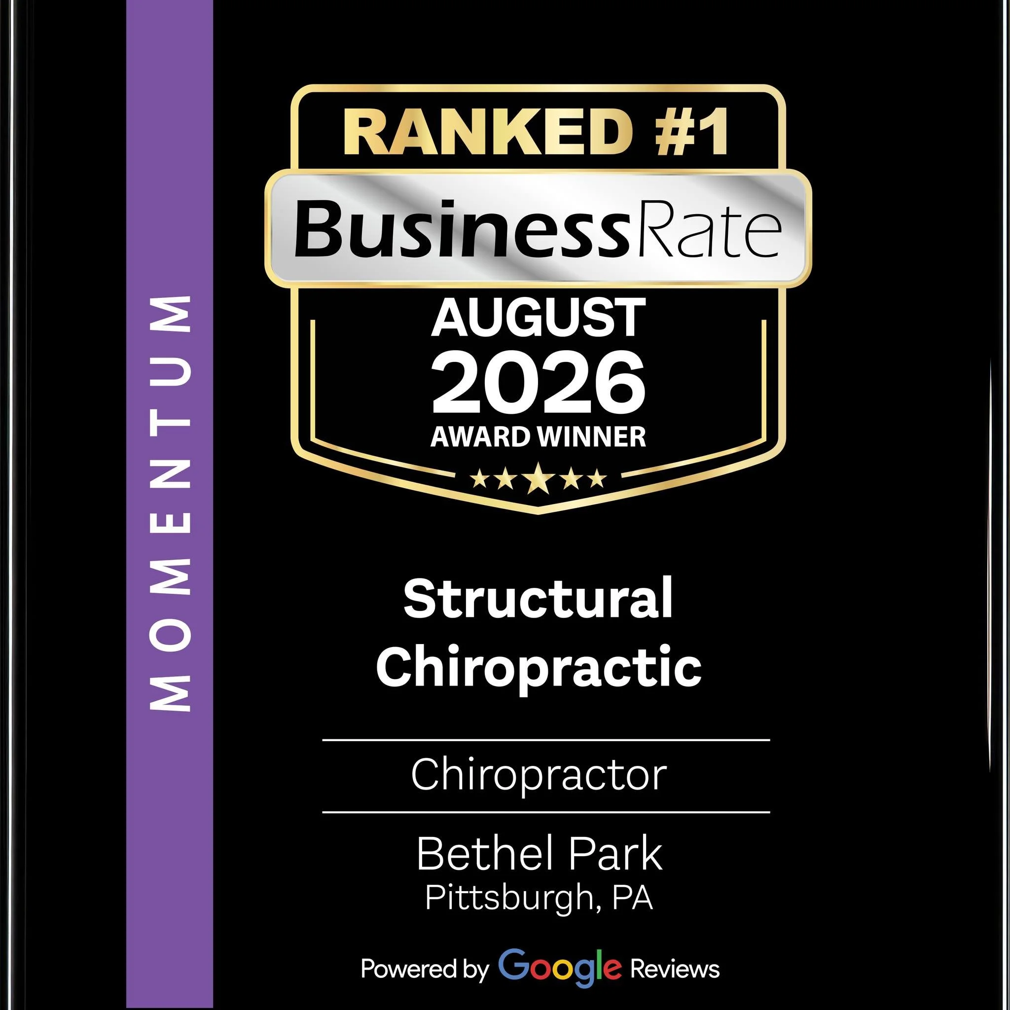 We were just named the #1 Ranked Chiropractor in Bethel Park for August 2026 by BusinessRate, powered by Google Reviews.

This recognition is a reflection of the trust our patients have placed in us, visit after visit, as they've worked through their