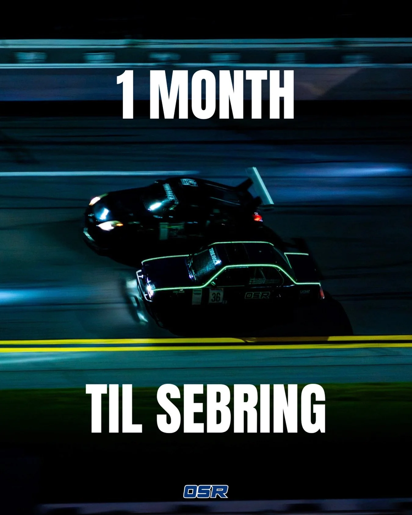 1 month til we head to Sebring! Who&rsquo;s ready? 

&bull;

&bull;

#racingteam #nightrace #1month #racecar #fyp