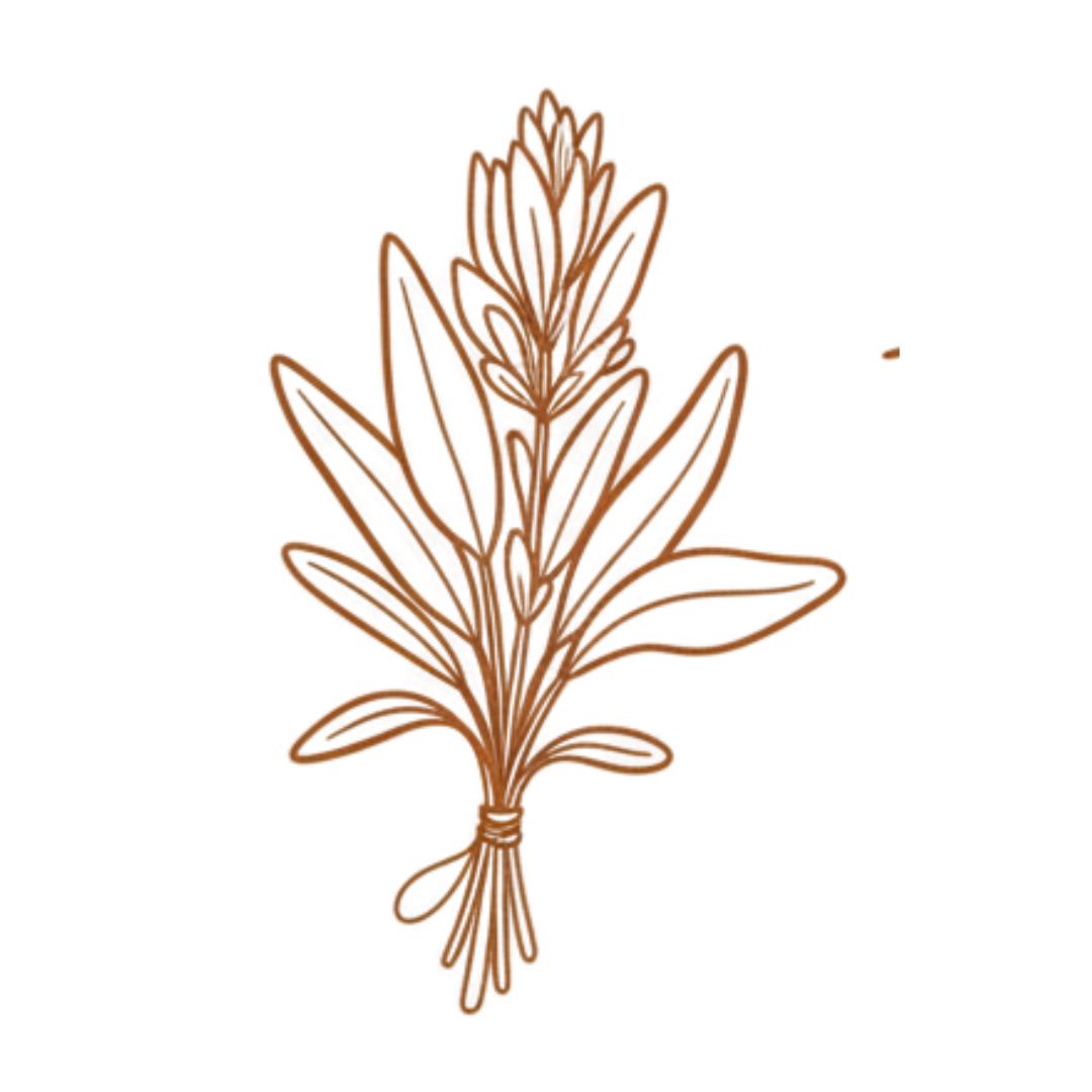 A bundle of dried brown wheat stalks tied together.
