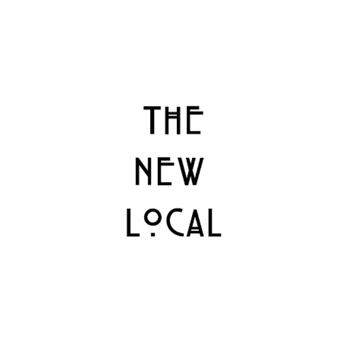 Logo of stylized text "The New Local" in black letters