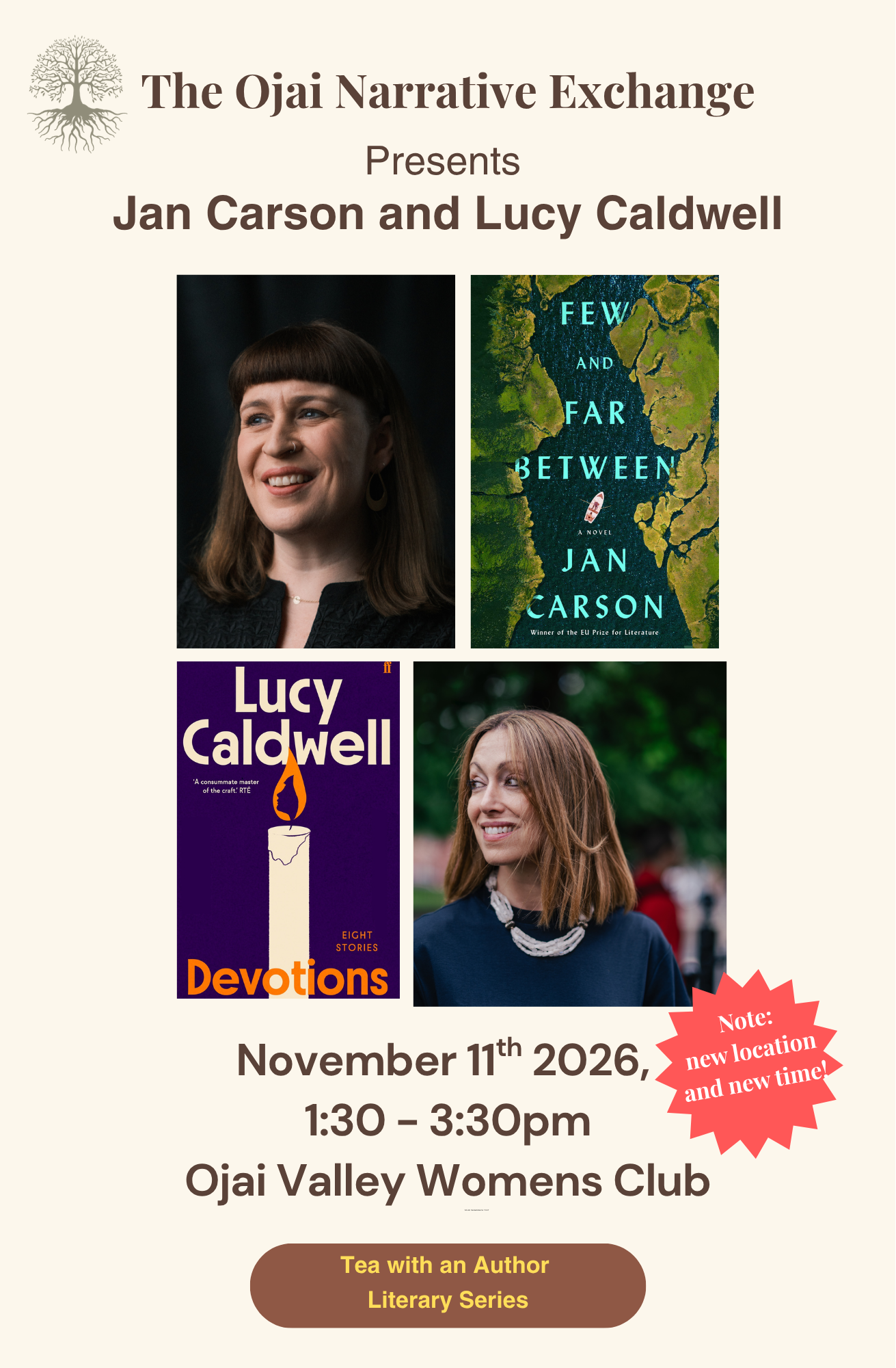 Jan Carson &amp; Lucy Caldwell: Ojai (new location)