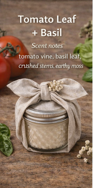 Tomato Leaf and Basil Candle