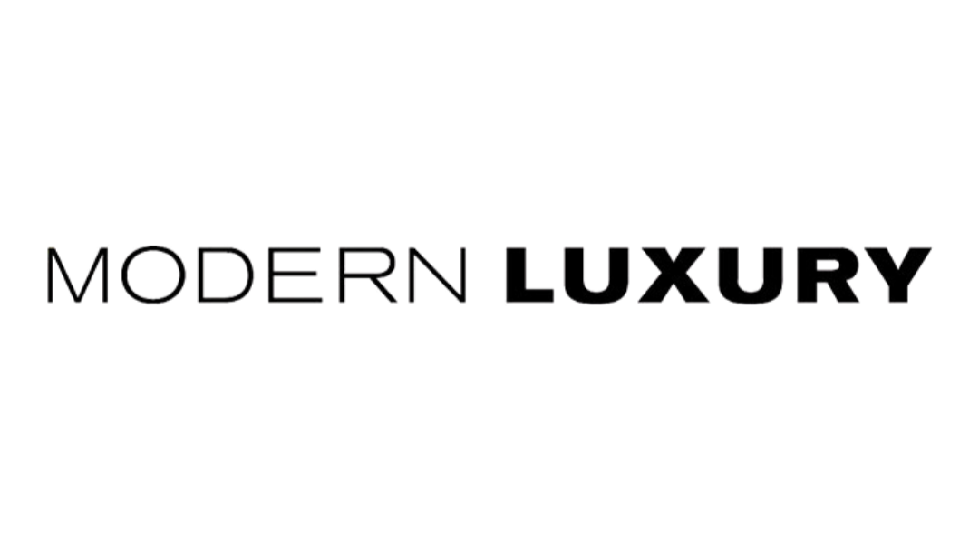 Logo with the words "Modern Luxury" in black text.