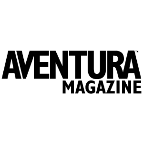 Logo of Aventura Magazine with the name in bold uppercase letters.