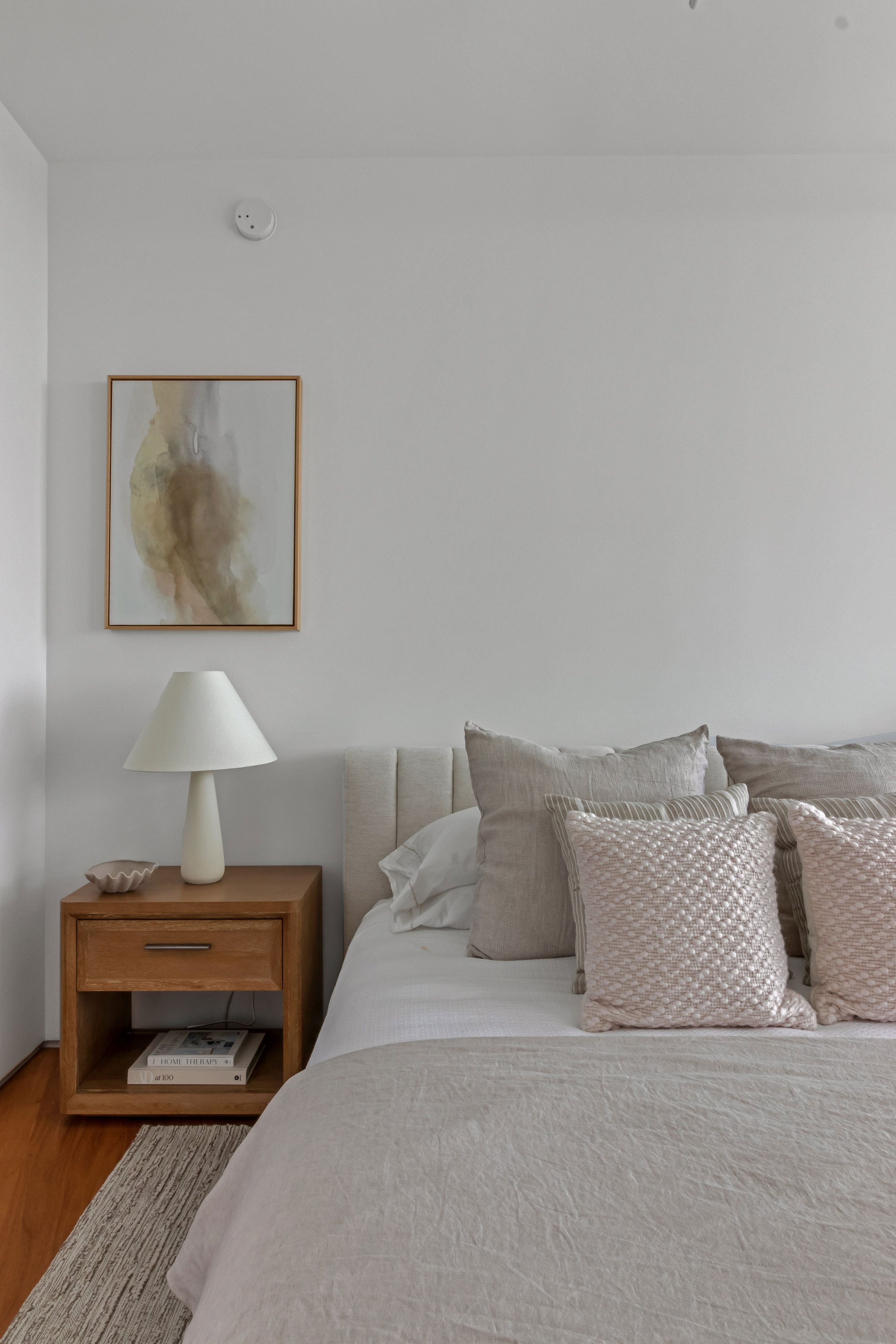 Detail shot contemporary coastal bedroom - Monad Terrace - "New Miami" Coastal Design - CURATED. Studio