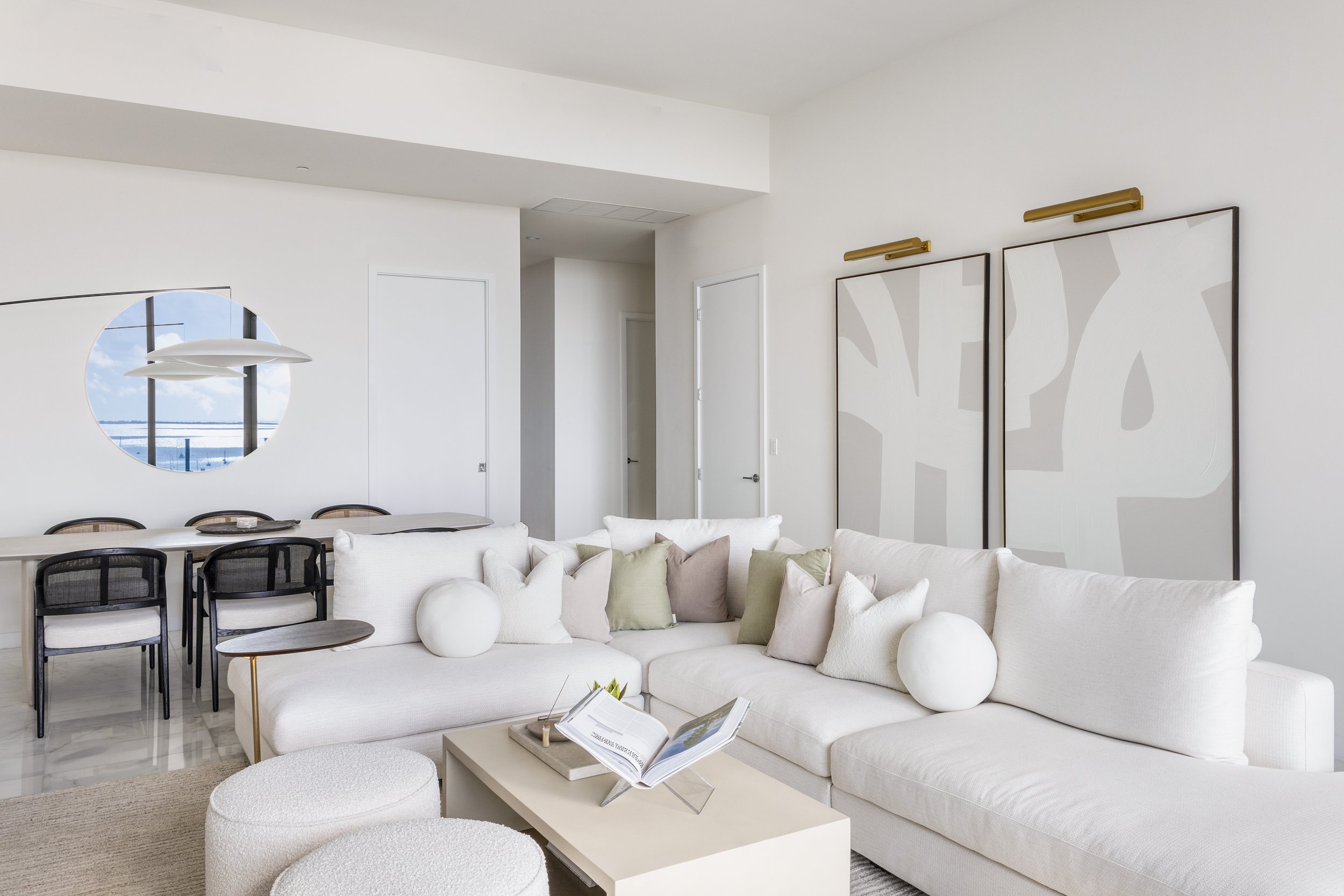 Living room and dining room - Two Park Grove - Parisian Inspired Design - CURATED. Studio