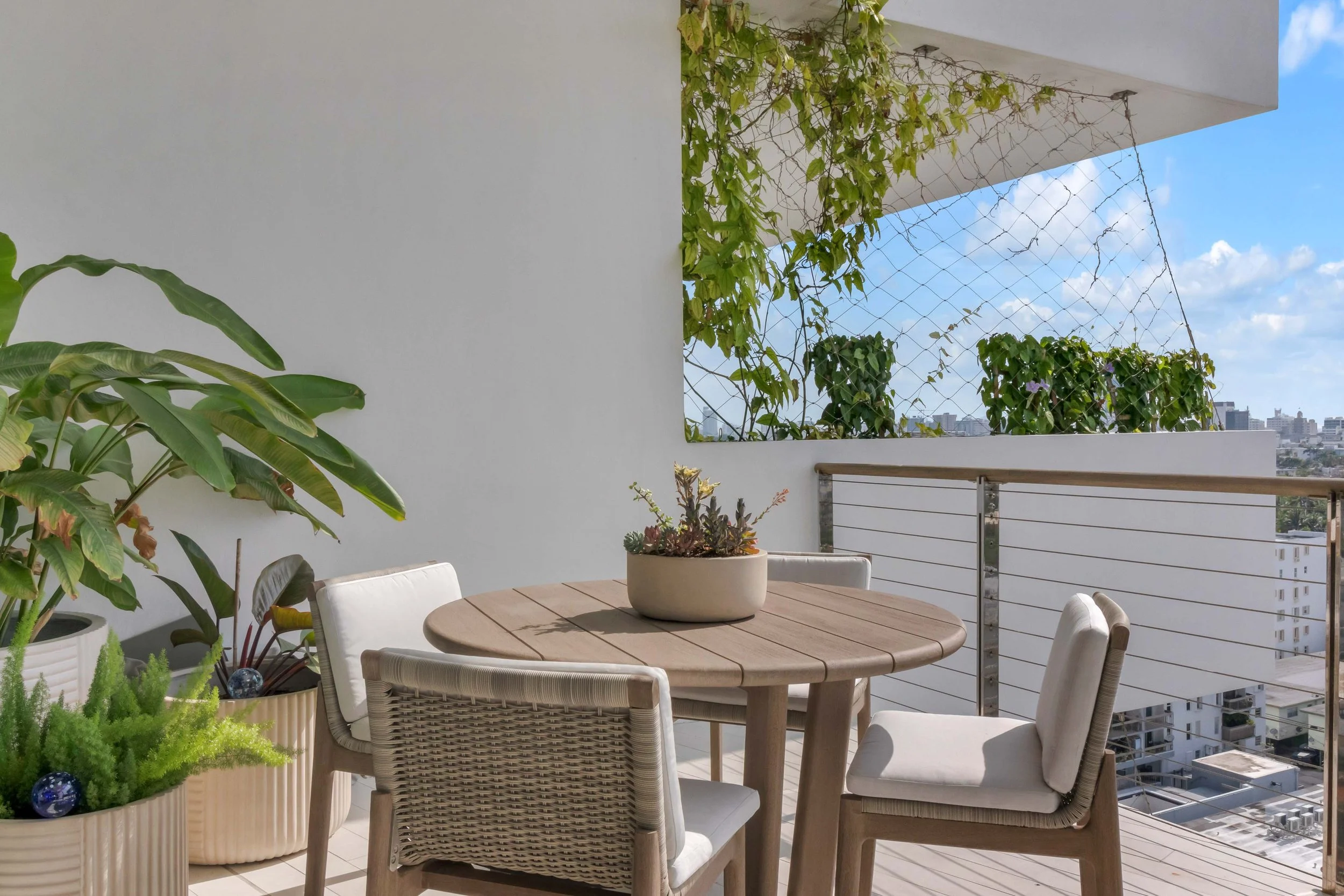 Contemporary Coastal outdoor living space - Monad Terrace - "New Miami" Coastal Design - CURATED. Studio