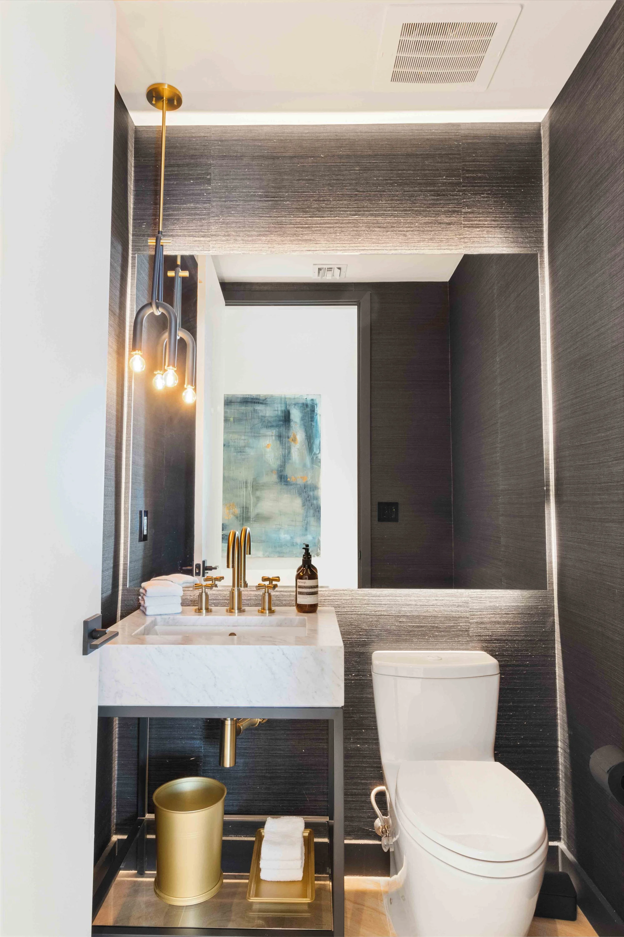 Powder room - Park Grove Condo - Coastal Contemporary Design - CURATED. Studio