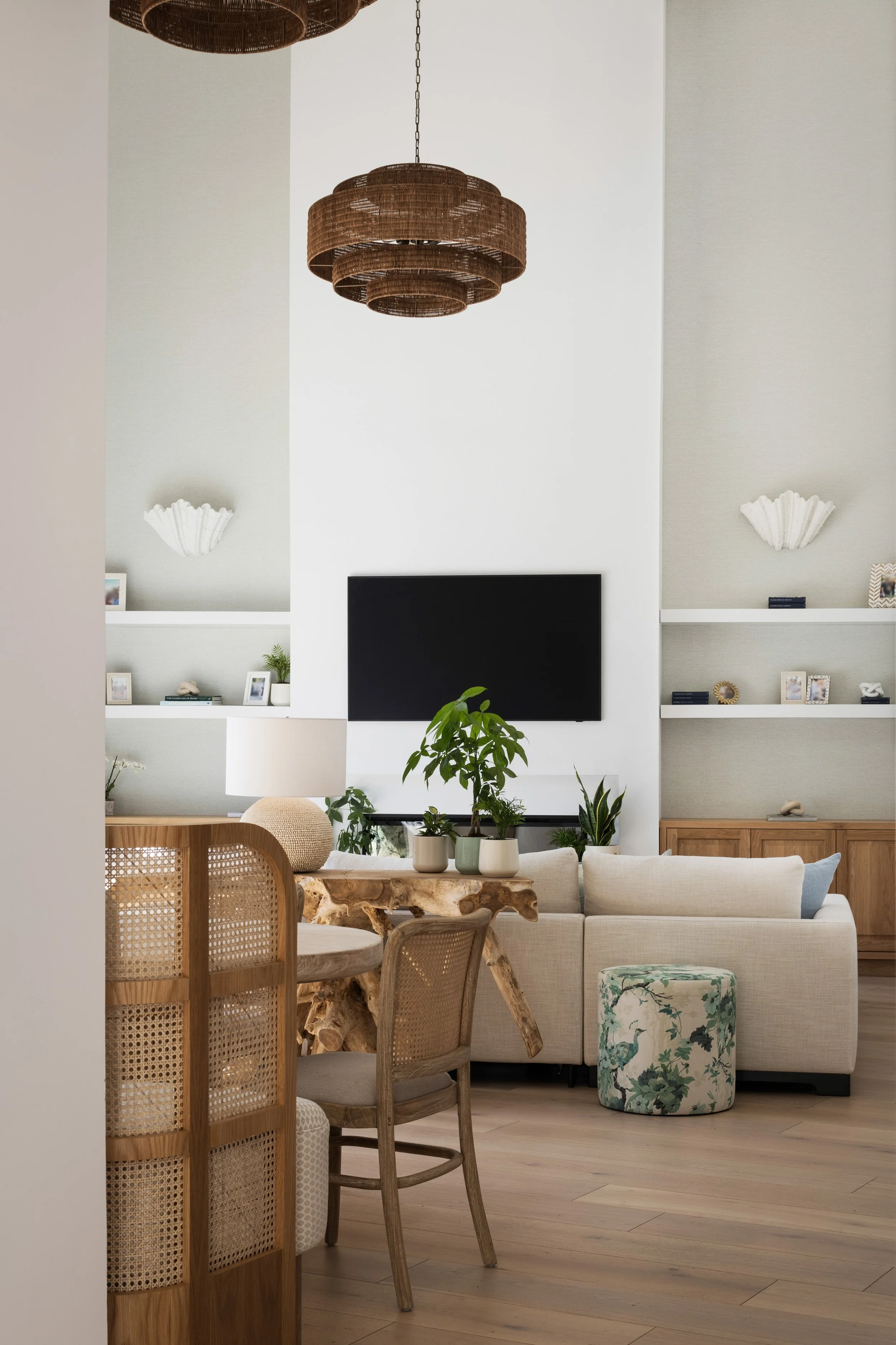 Hallway looking into family room - Coastal Boho Estate - Coconut Grove - CURATED. Studio