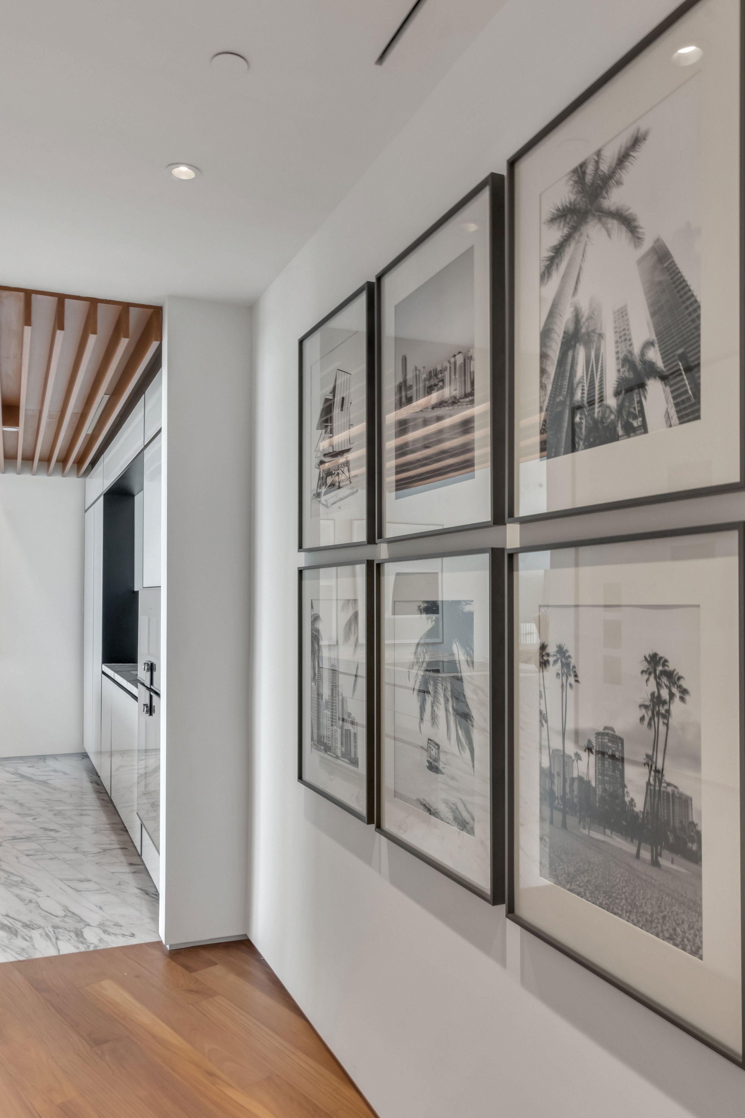 Modern gallery wall - Monad Terrace - "New Miami" Coastal Design - CURATED. Studio