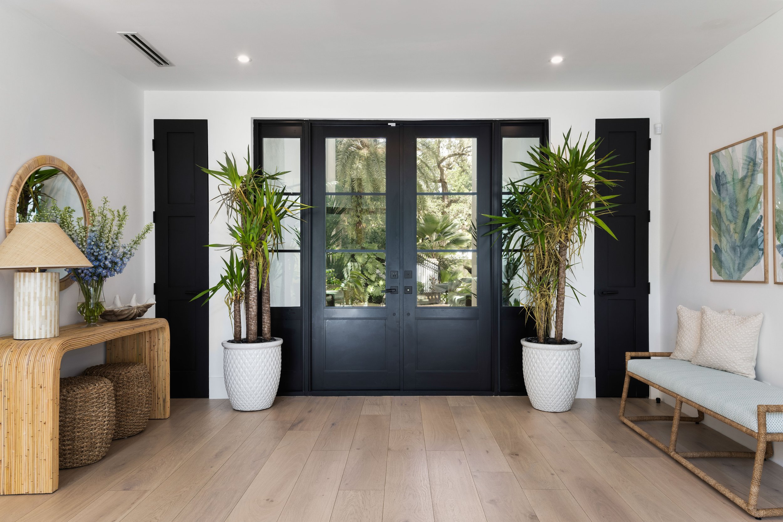 Symmetrical Entry - Coastal Boho Estate - Coconut Grove - CURATED. Studio