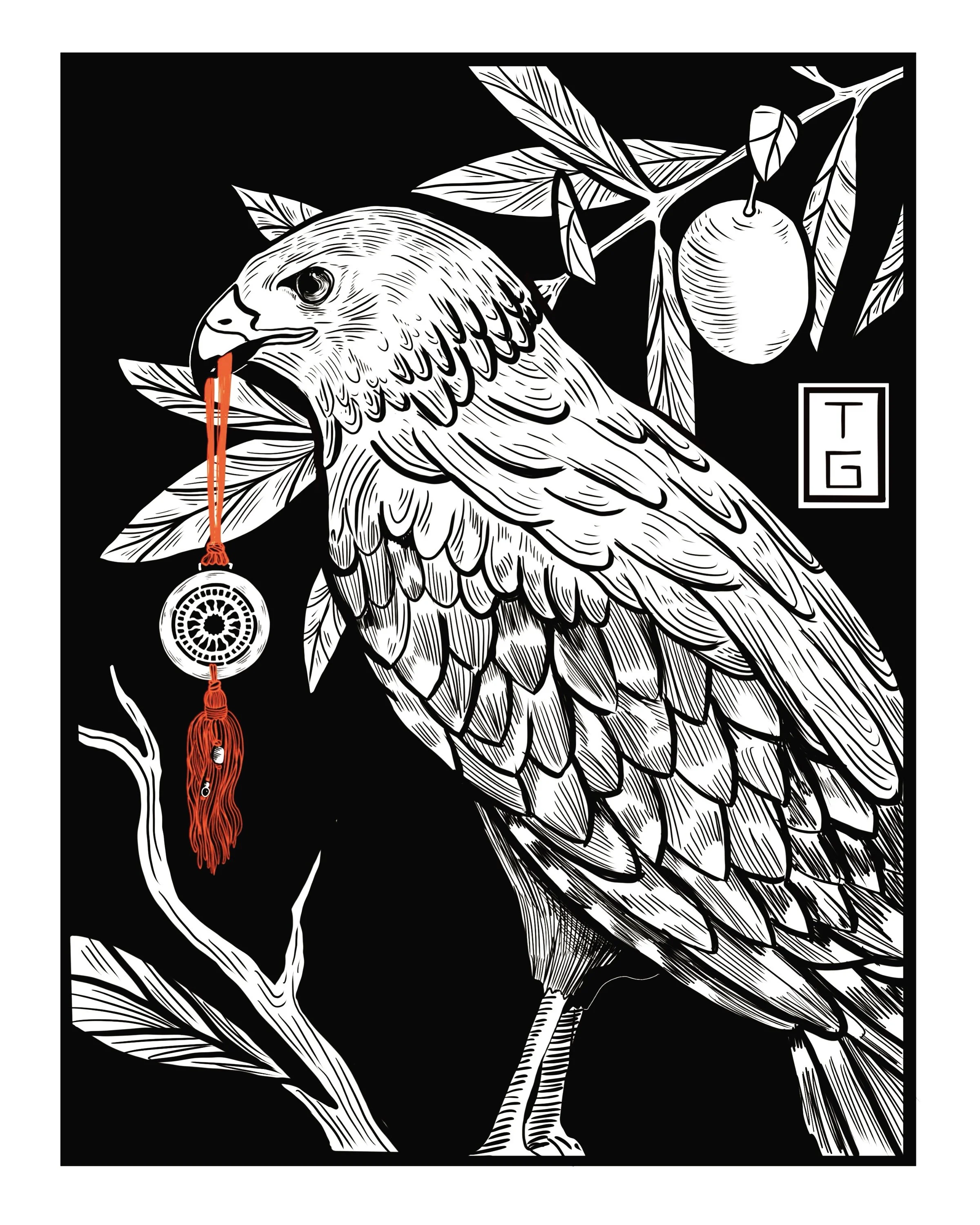 Hawk with Luck Charm