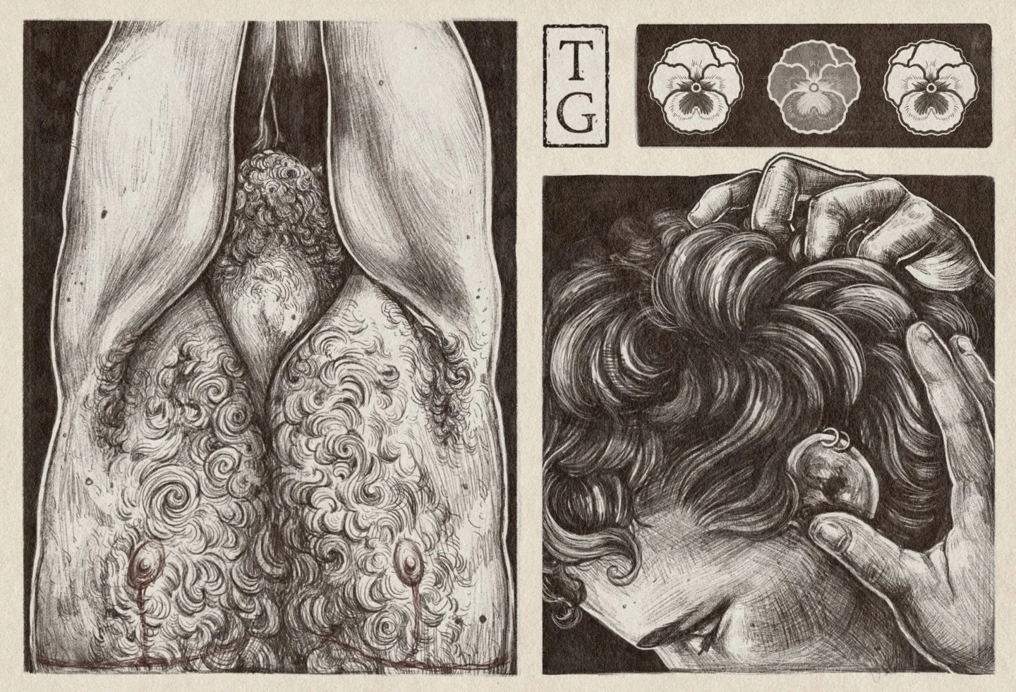 Some smaller studies, a larger dreamscape, or perhaps, even, a collections of memories. 🐐🌙🌸
.
Also, my tattoo books are open for April and May! Last chance to get some new ink before the summertime. 😘
.
#art #artist #gayart #lgbtqart queerart
