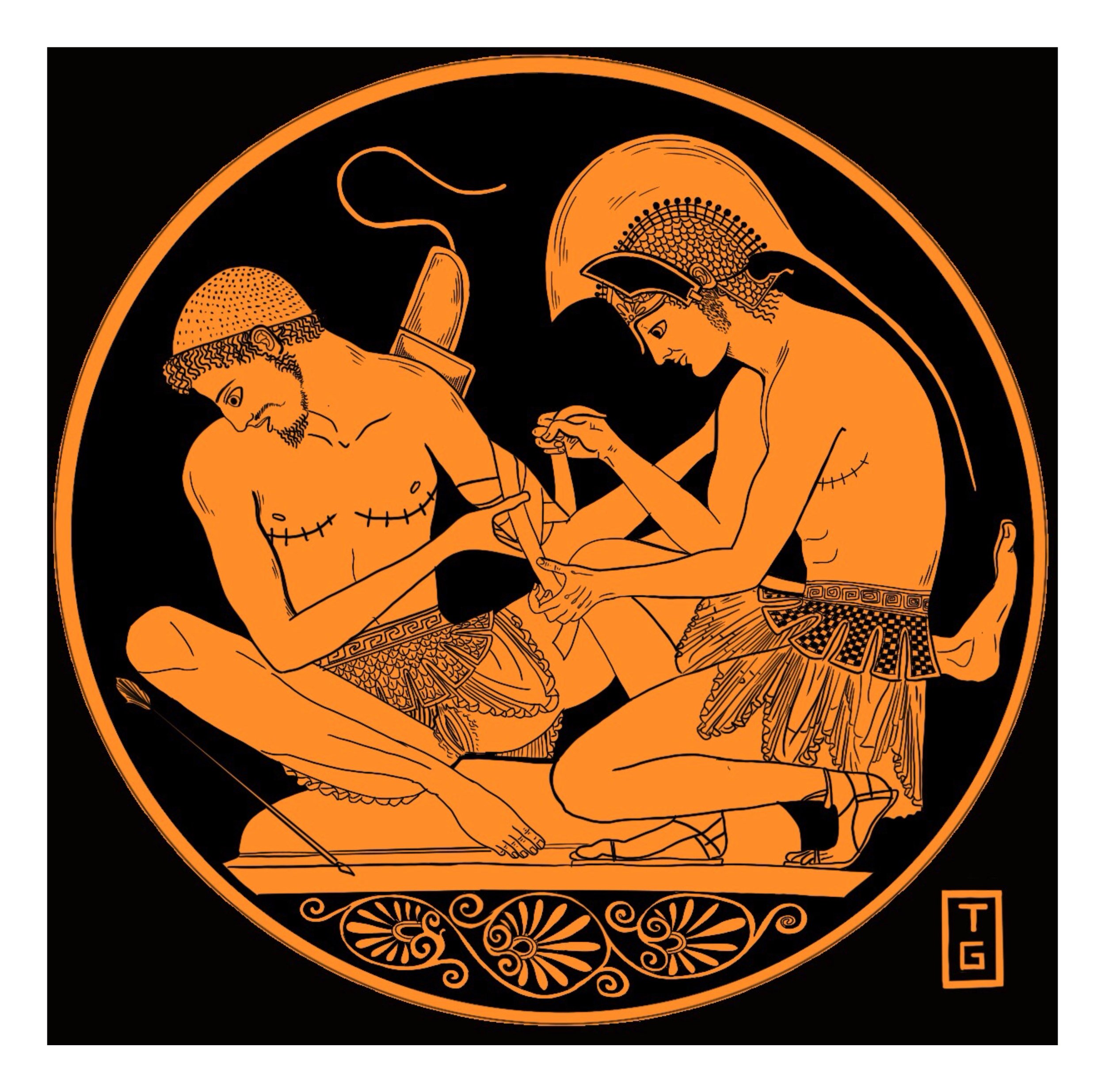 Transmasc Patroclus dressing Achilles' Wounds