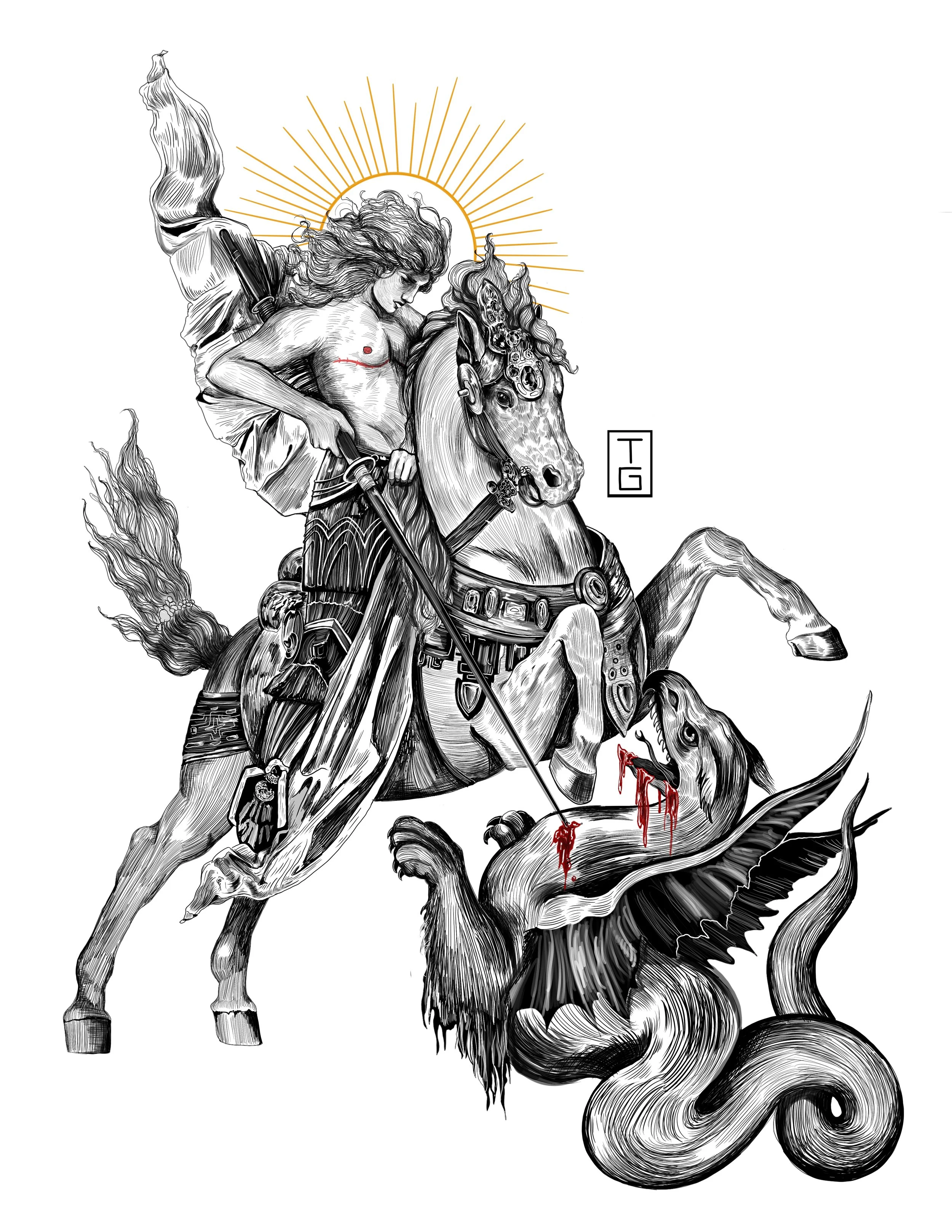 Transmasc Saint George and the Dragon