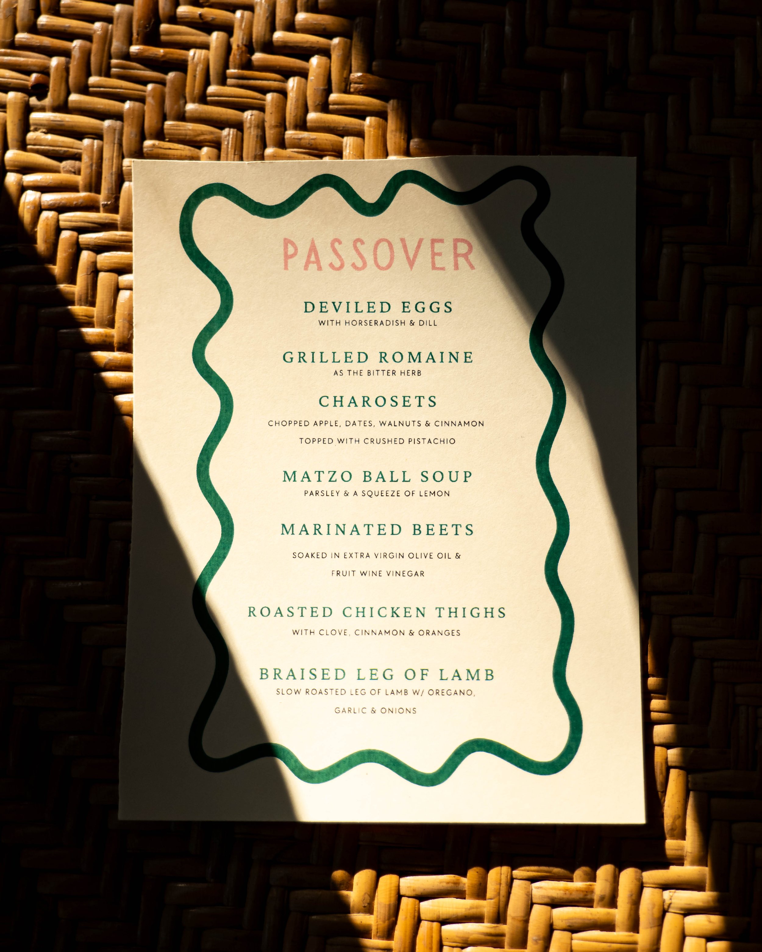 Seder Dinner at Smoke and Honey