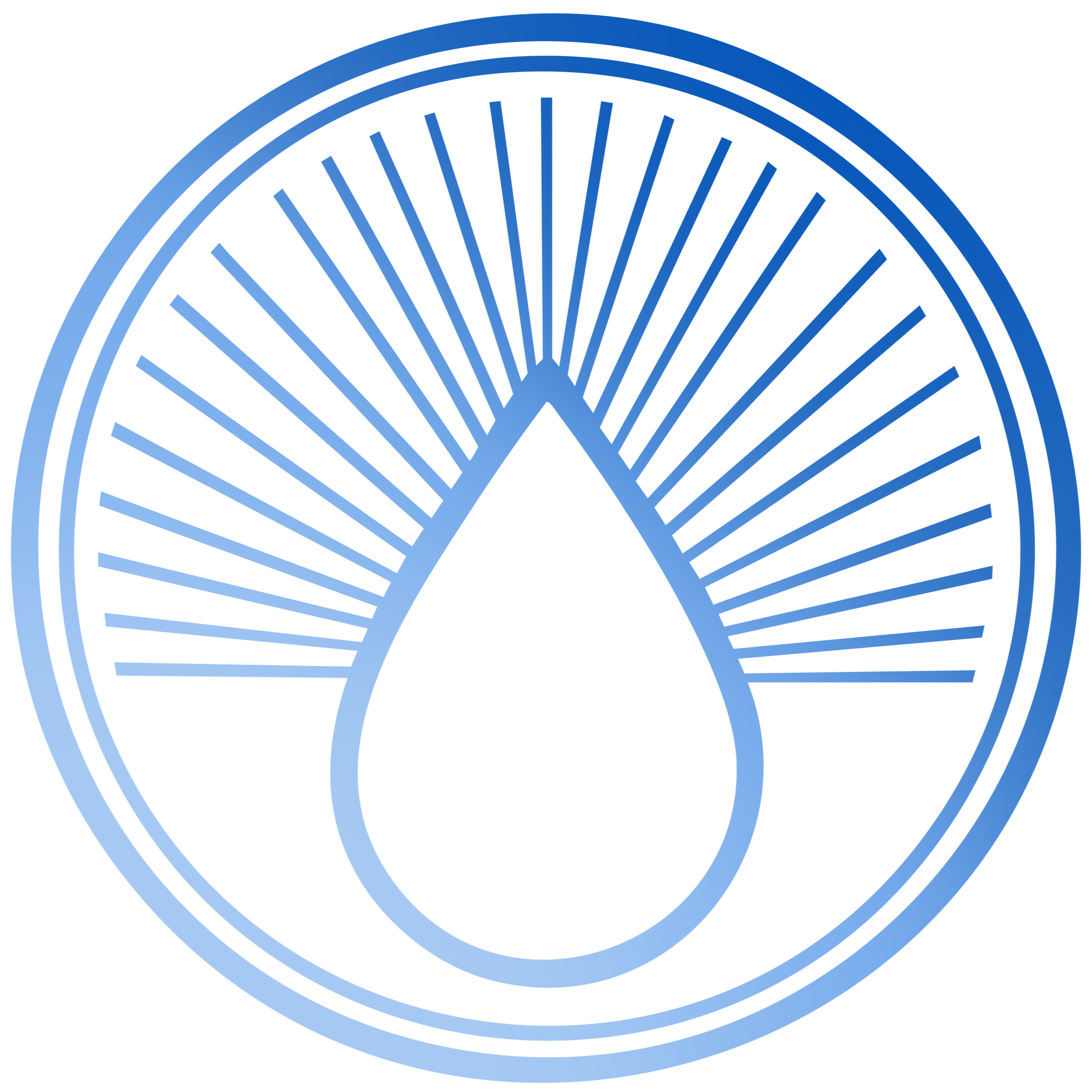 Close-up of a clock with blue lines on a dark background.