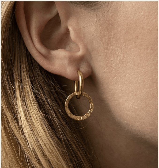 Round brass earrings