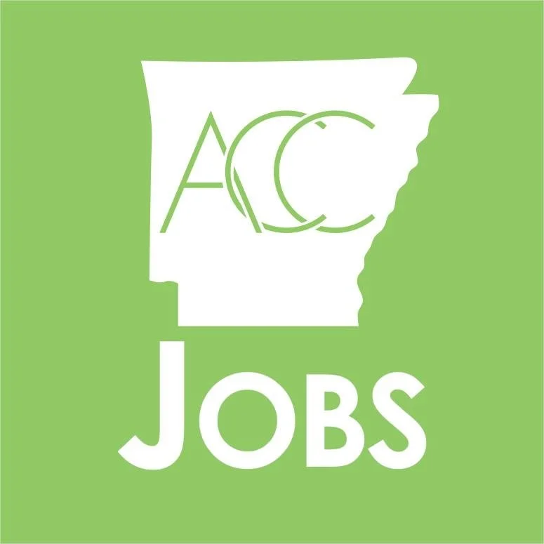 LOGO:  ACC inset in the state of Arkansas with the word "Jobs" underneath