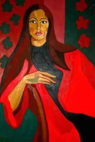 "Dora with red coat" / oil on canvas / 26 x 40"