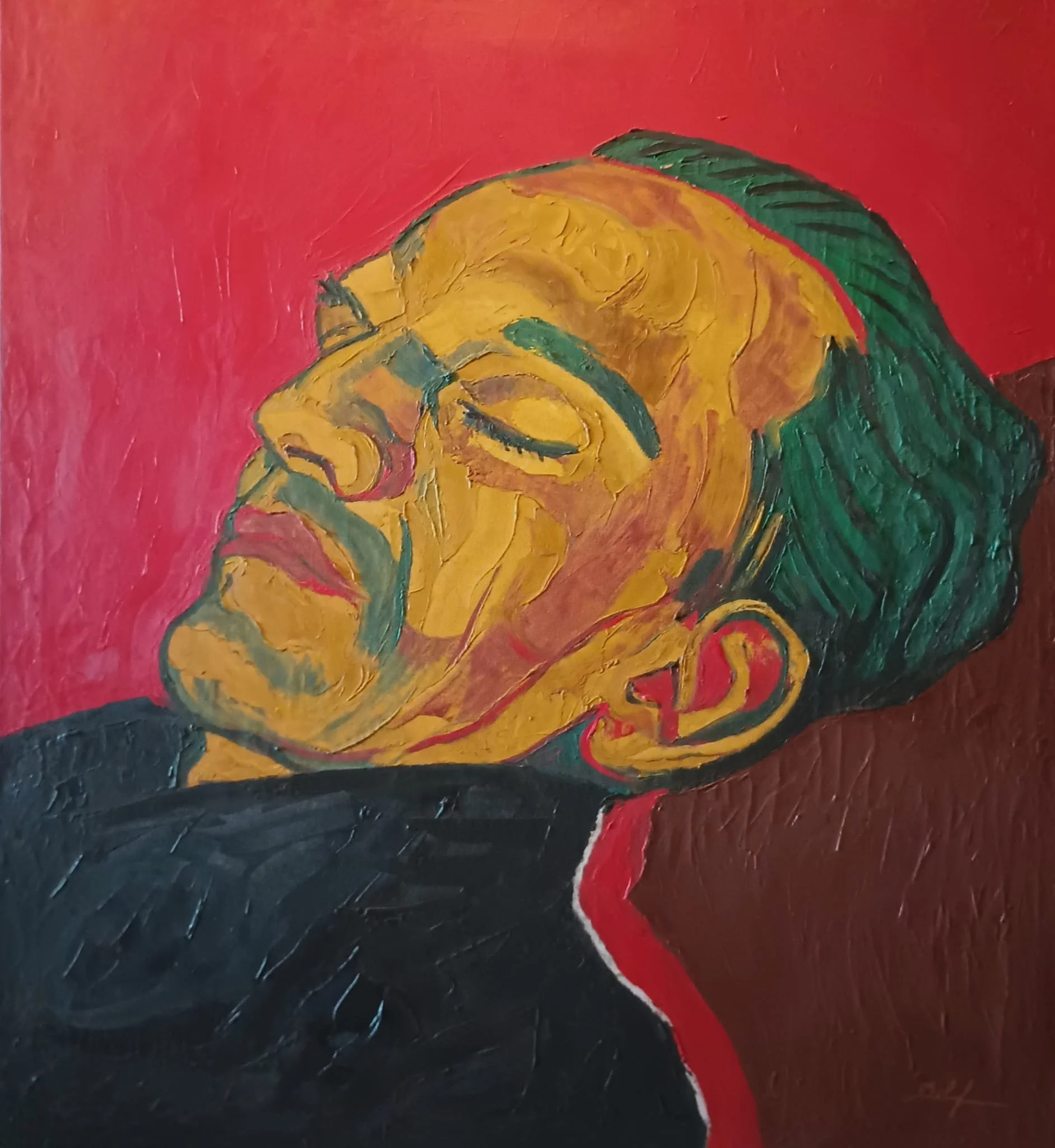 Retrato de Cesar Vallejo" / oil on canvas / 32 x 34"