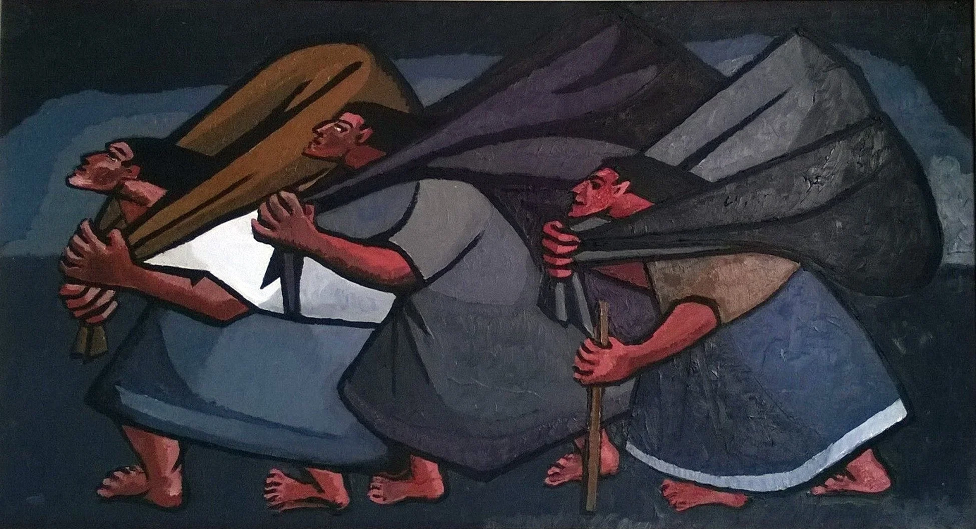 "Los Imigrantes" oil on canvas / 17 x 20"