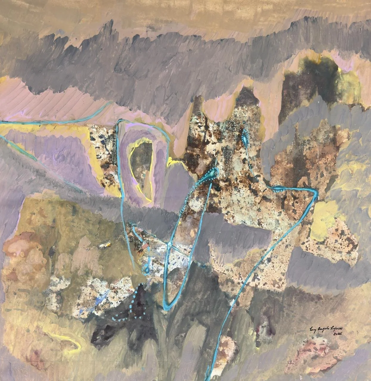 "EN EL SILENCIO" 
Acrylic on canvas / 73x72 cm 
Año 2025
