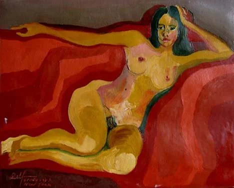 "Nude on the red sofa" / oil on canvas / 