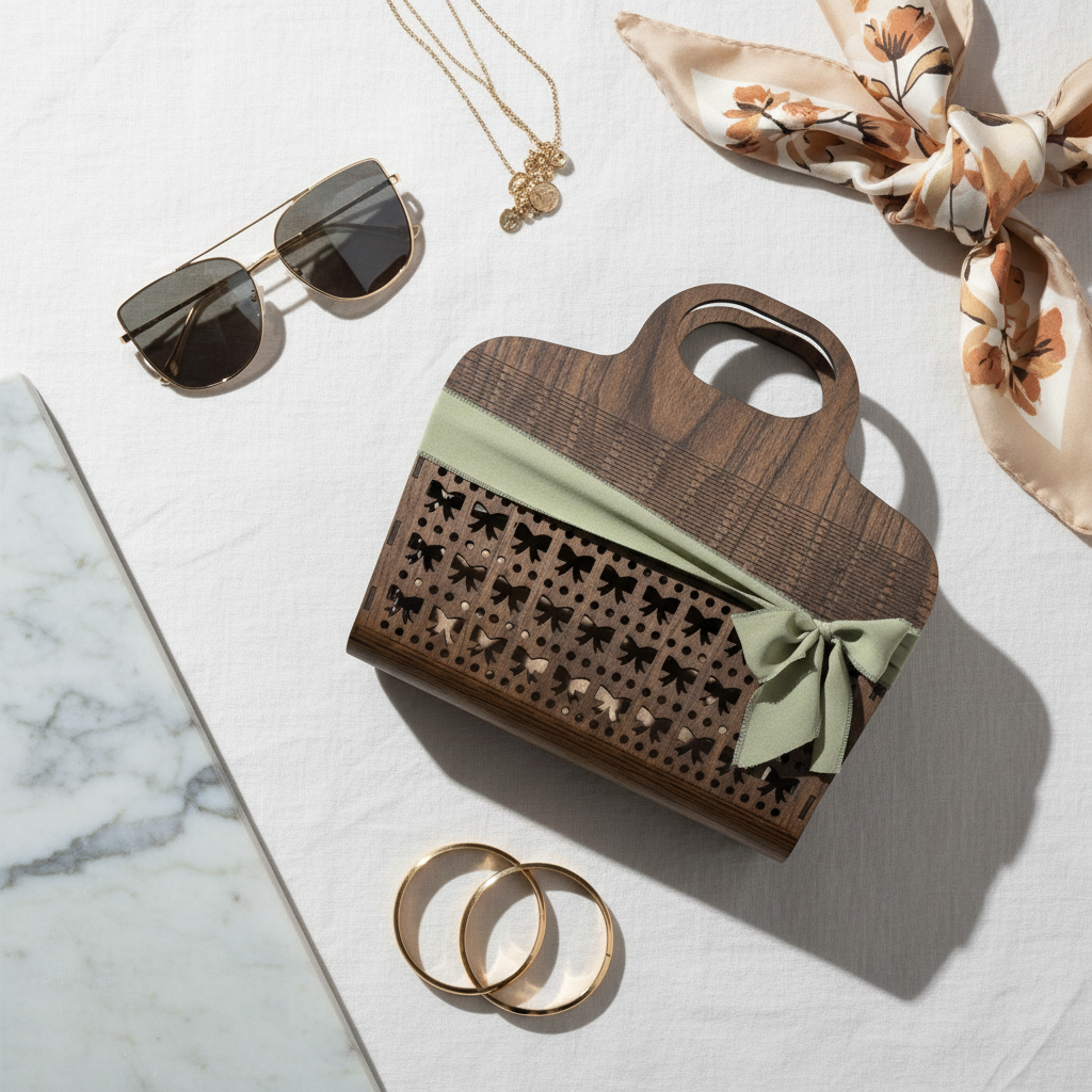 “Carved in Style” Wooden Statement Purse by LH Designs