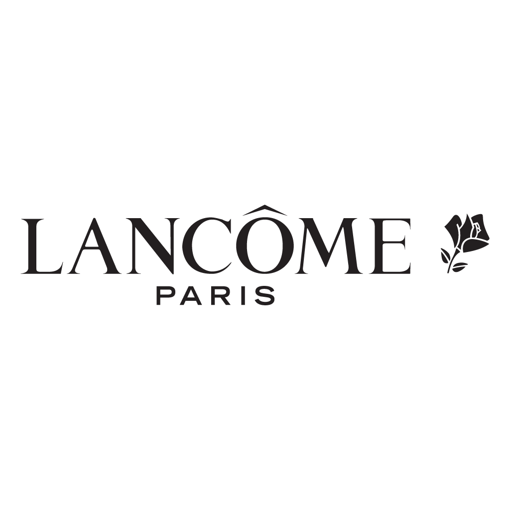 Lancôme Paris logo with a black rose icon to the right of the text.