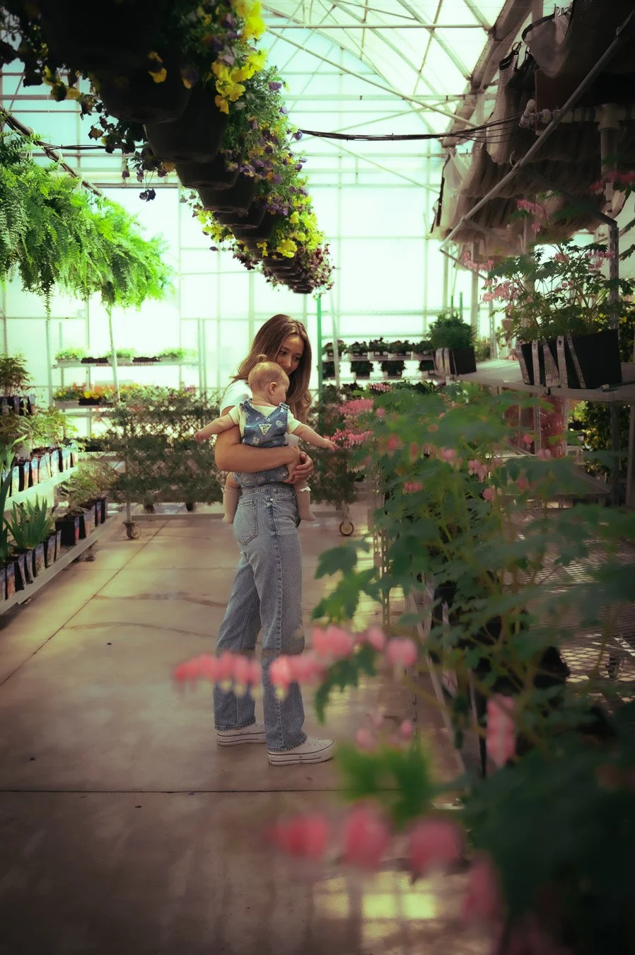 Airdrie family photographer, moody and lifestyle garden centre photography