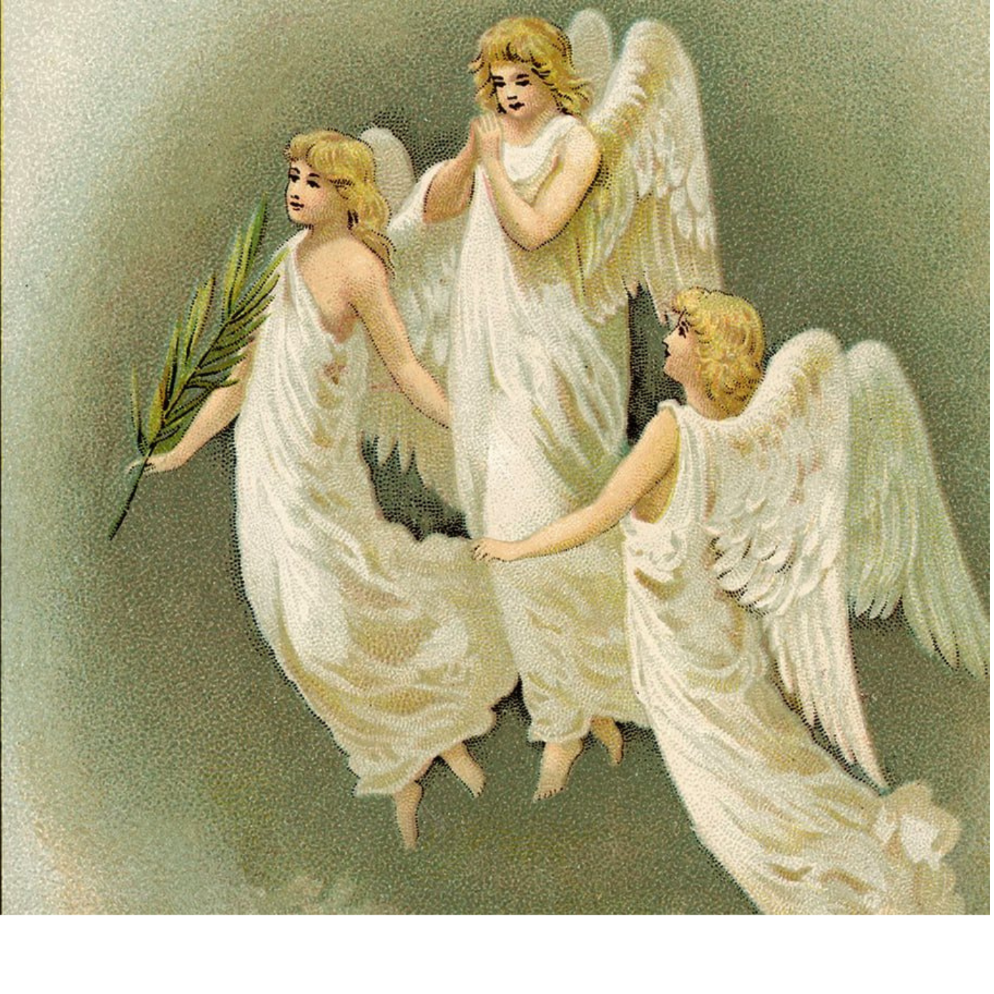 Vintage art of three angels