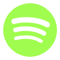 Neon Green Spotify logo with link to spotify