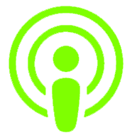 Apple Podcast icon with a link to apple podcast page