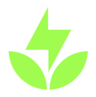 Green leaf with a lightning bolt symbol above it that is the buzzsprout podcast logo