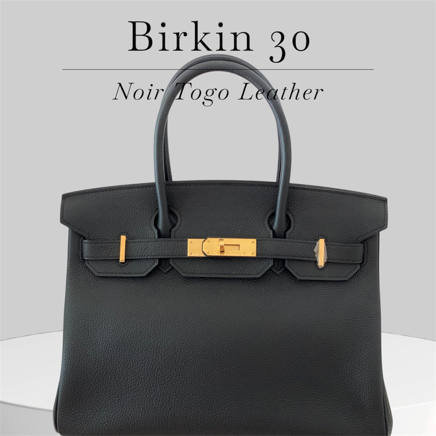 Birkin 30 in Noir, Togo Leather and Gold hardware