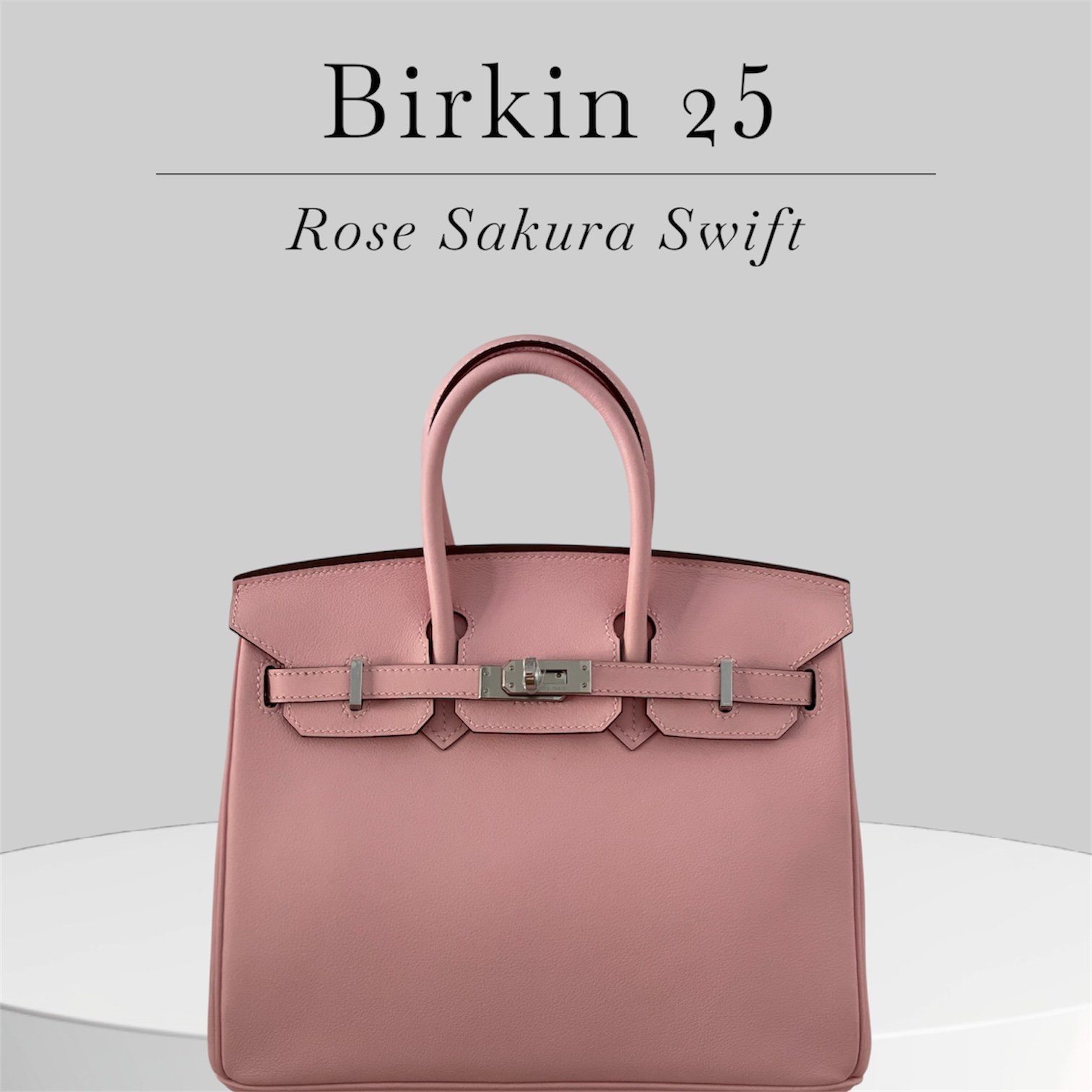 Birkin 25 in Rose Sakura. Swift leather and silver hardware