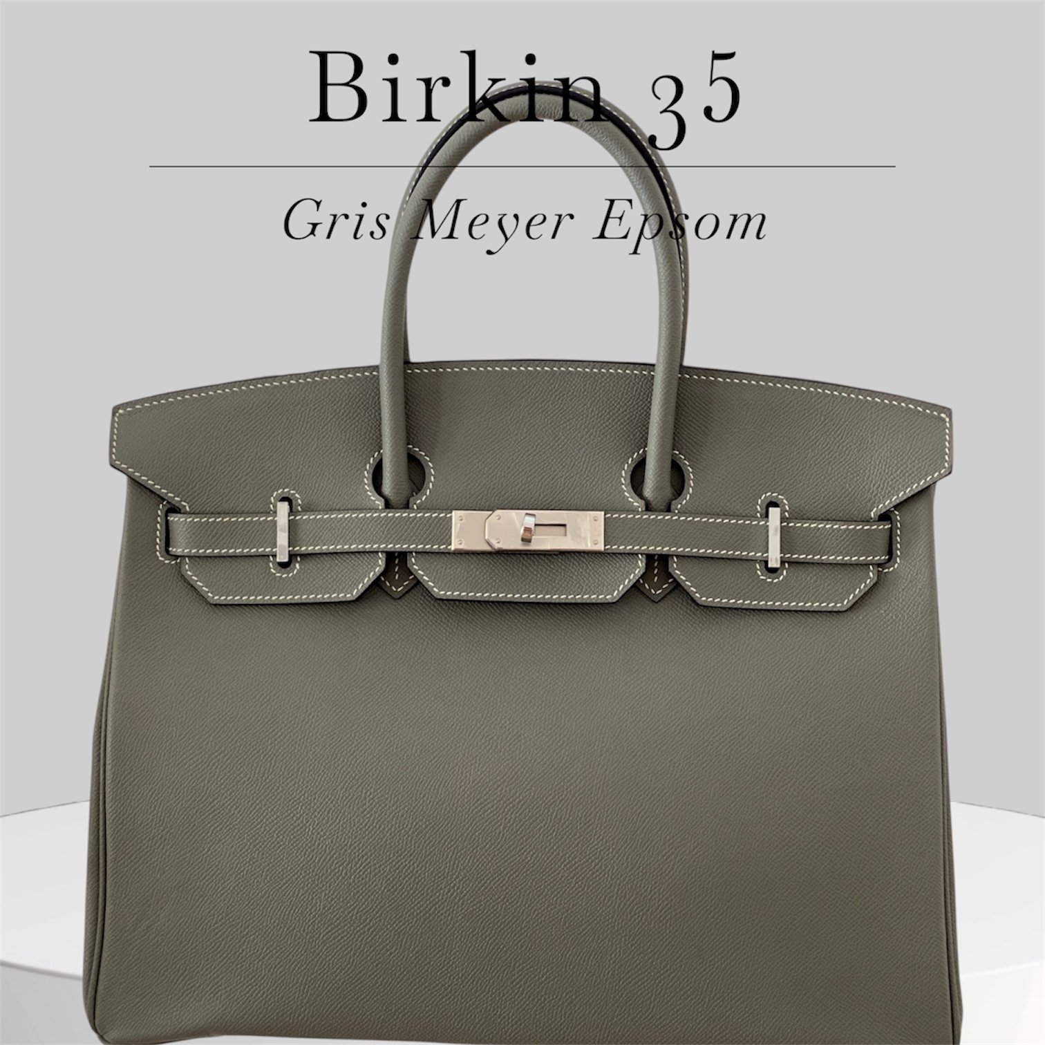 Birkin 35 in Gris Meyer, Epsom Leather and Silver hardware