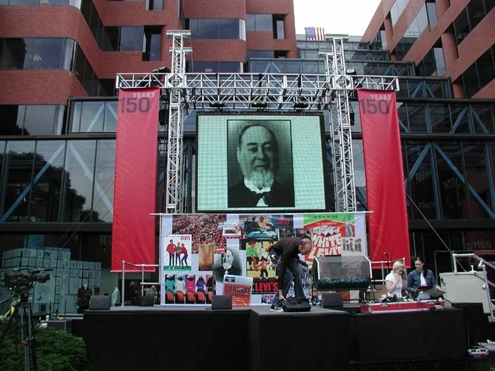 Large-scale event branding and environmental graphics installed for live corporate activation