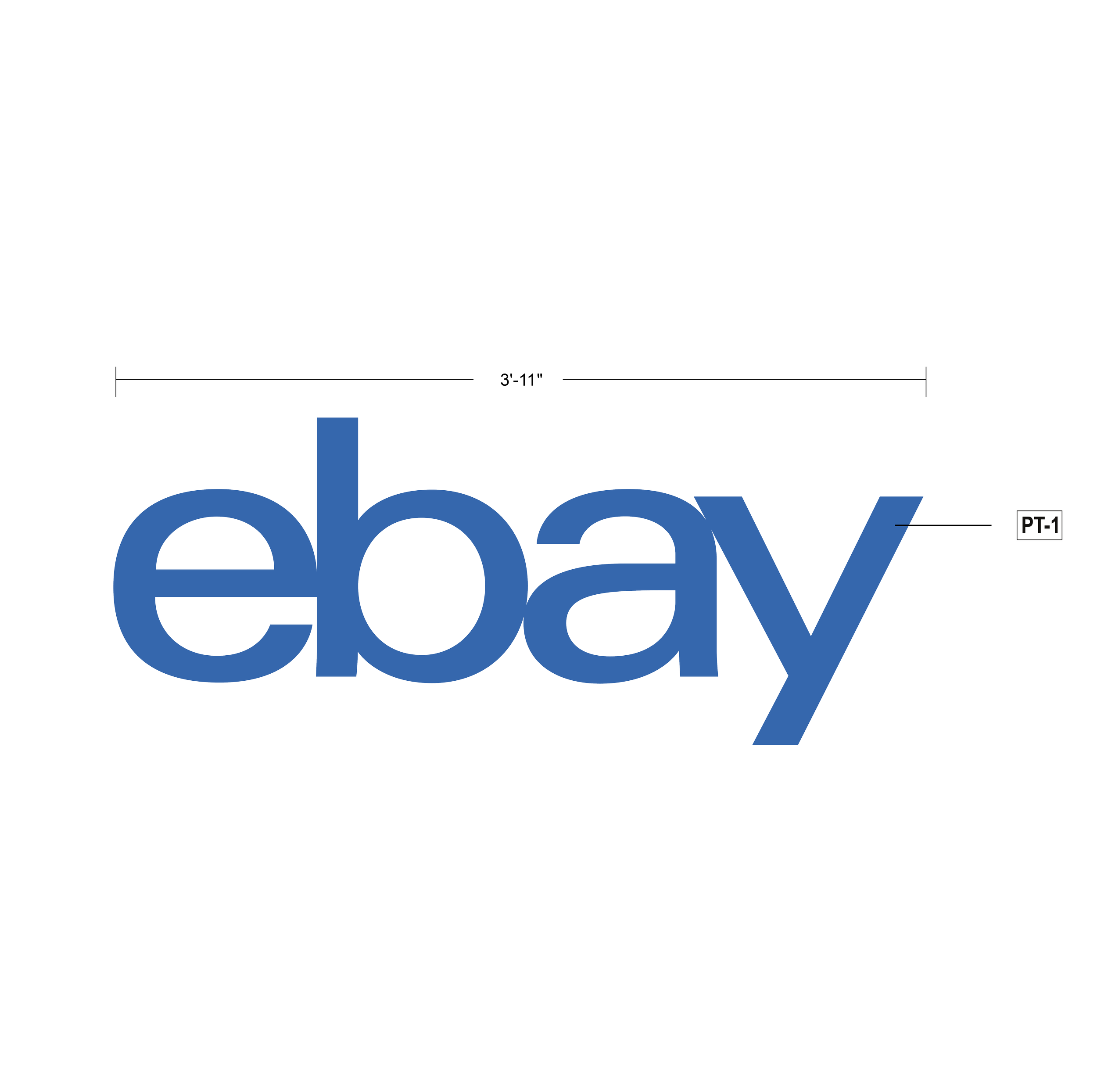 eBay logo artwork used for fabrication of backlit lobby reception signage at the New York office