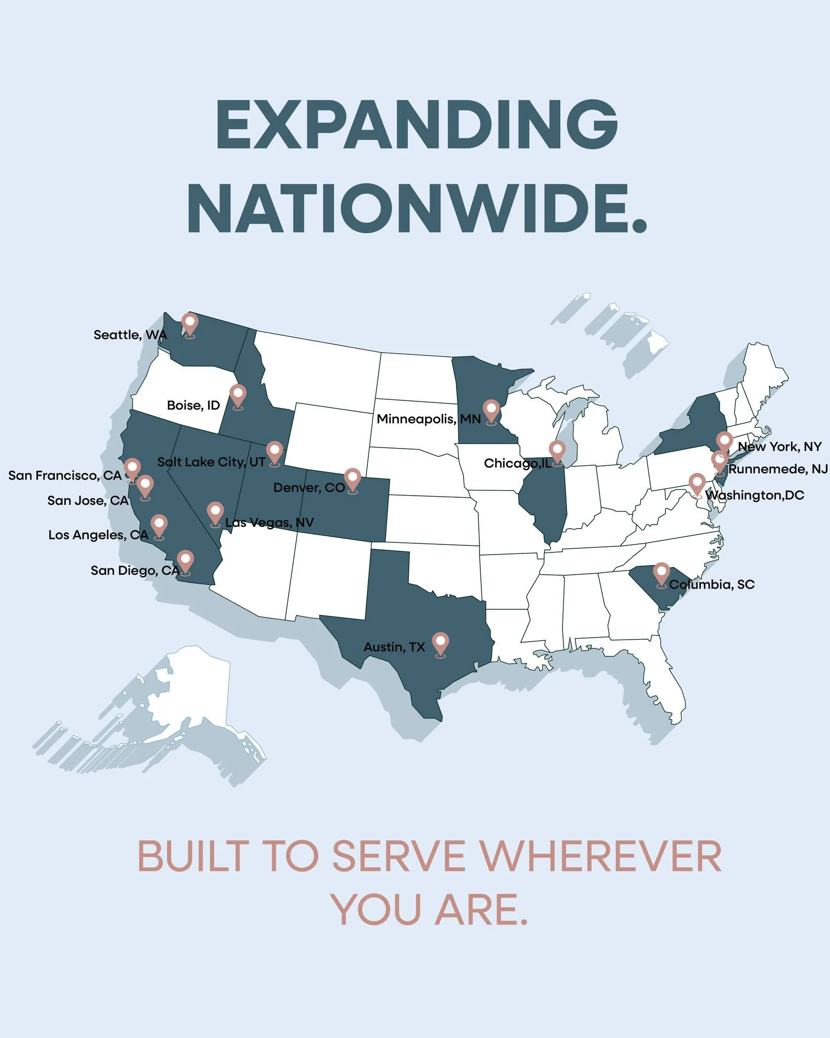 Wherever your project is&mdash;we&rsquo;re ready to build it.

From coast to coast, we partner with teams to bring spaces to life&mdash;from concept to installation.

Explore our some of our project locations we have had on our website.

#Nationwide 