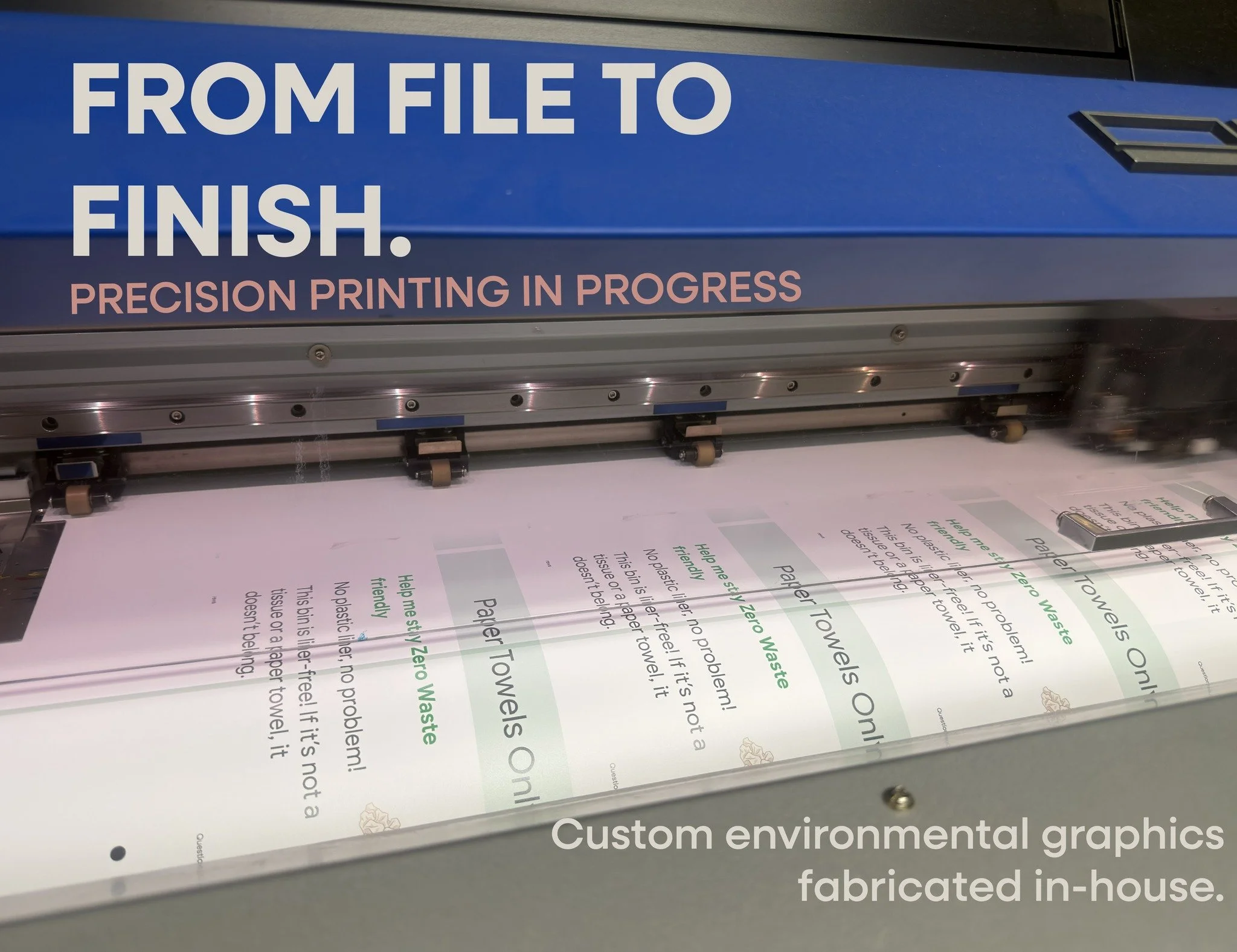 Every machine serves a purpose.
From custom graphics to dimensional finishes, our production floor is built for versatility. 

#EnvironmentalGraphics #LargeFormatPrinting #CustomFabrication #DimensionalGraphics #PrintProduction #BrandedEnvironments #