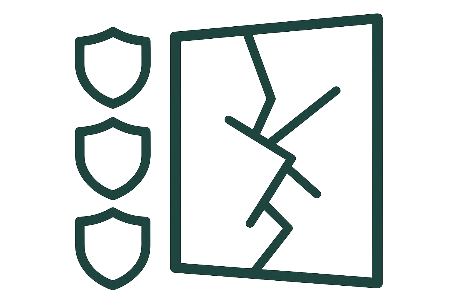 Safety and security window film reinforcing commercial glass to prevent shattering and improve building protection.