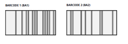 Acoufelt Fracture Barcode BA1 & BA2 panel pattern detail showing PET felt acoustic design variation for feature wall installation.
