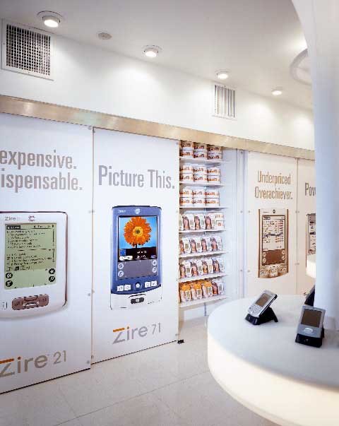 Custom trade show booth environment with integrated graphics and product display areas