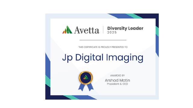 JP Digital Imaging recognized as a 2025 Avetta Diversity Leader.