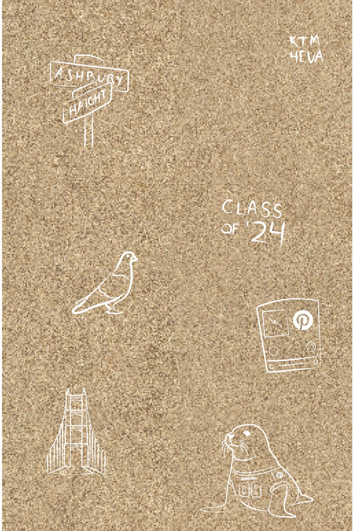 Close-up of Pinterest-style branded icon wallcovering pattern developed for environmental graphics and architectural surface applications in the San Francisco office.
