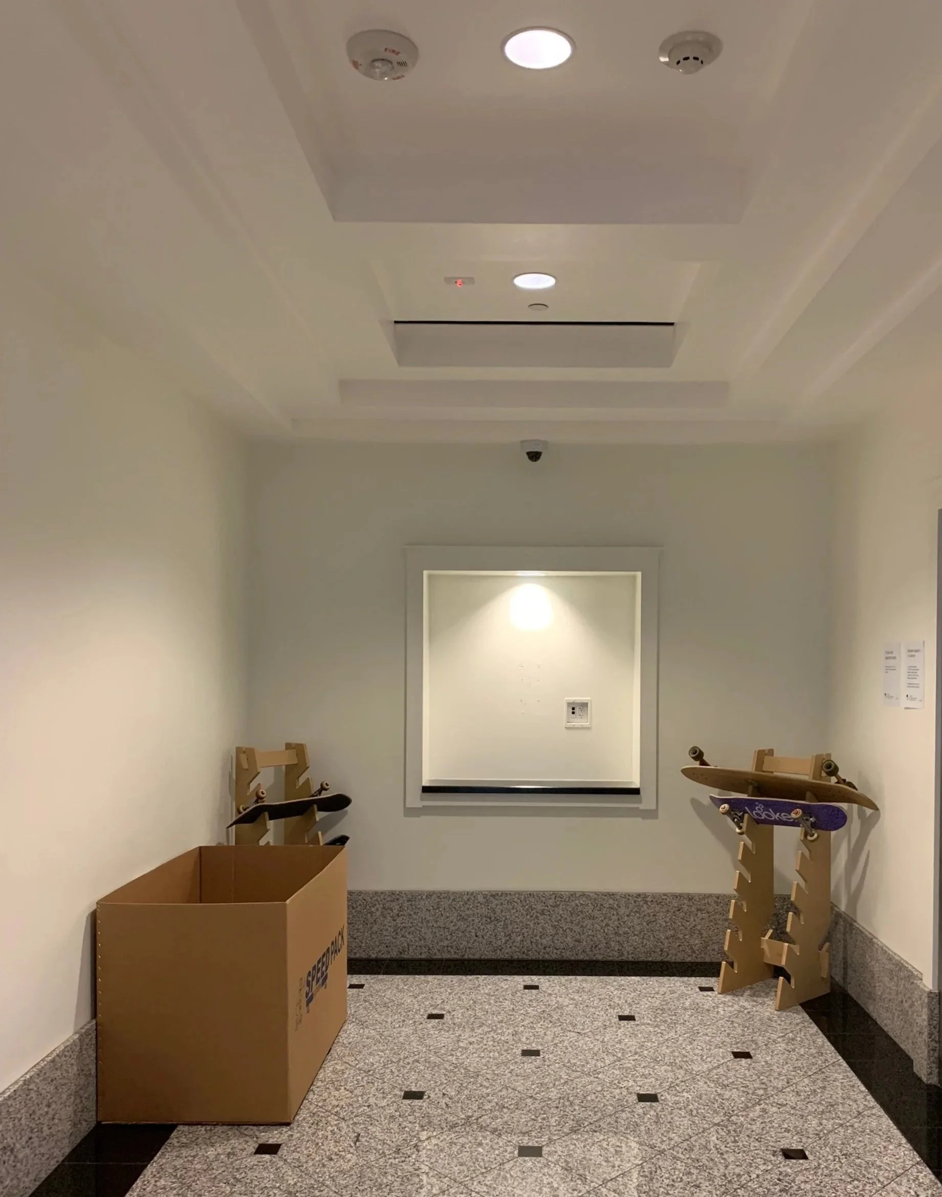 Third floor lobby before installation at Google Santa Cruz featuring CNC-fabricated dimensional elements and precision-cut architectural signage.