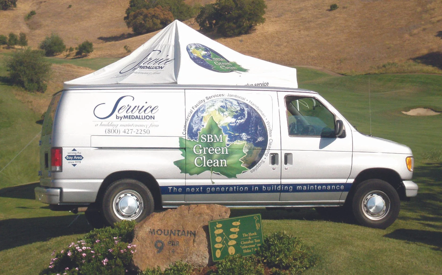 Commercial fleet van wrap with full-coverage graphics for business identification and brand awareness.