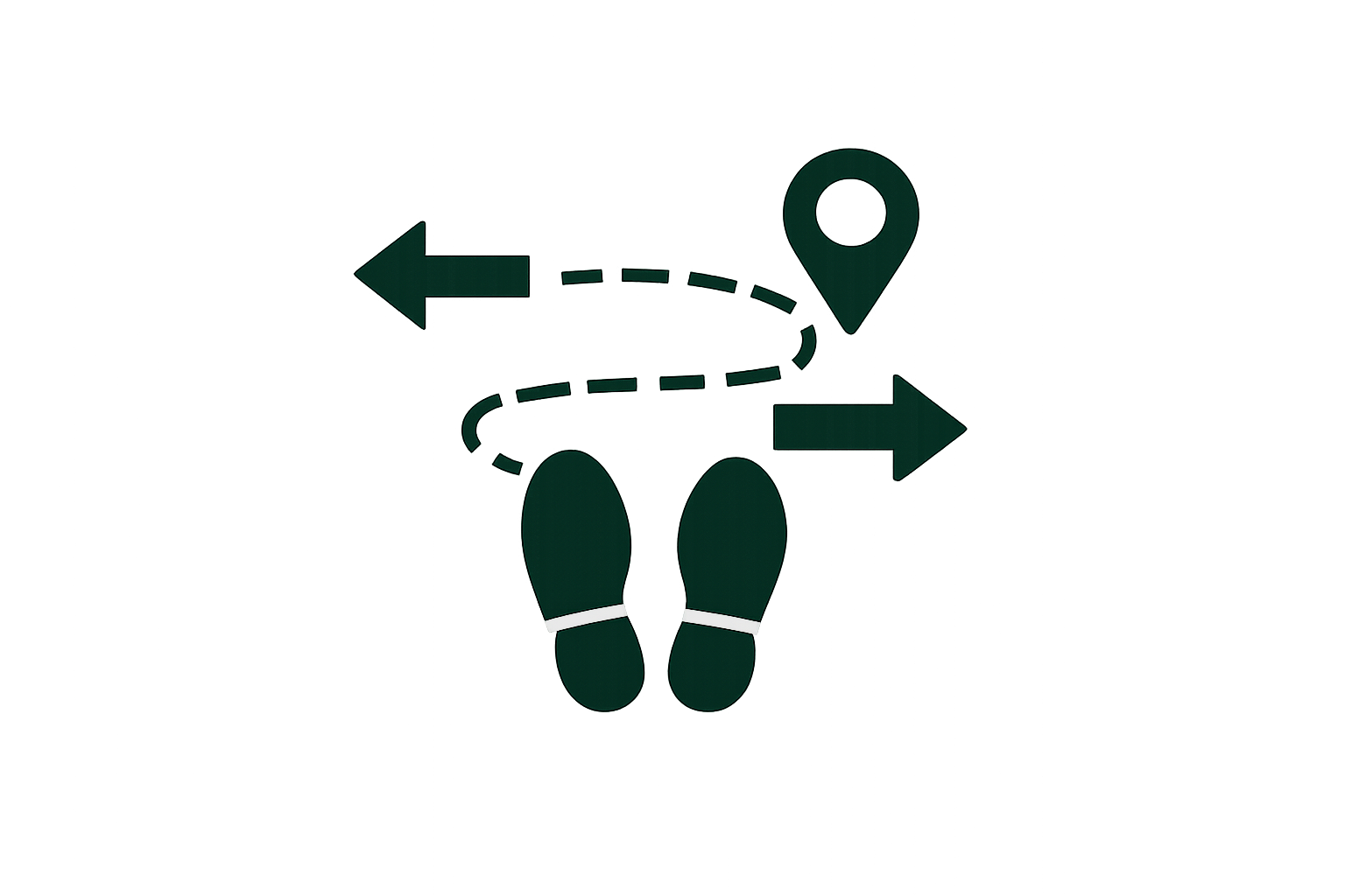 Directional floor graphics icon representing custom floor wayfinding designed to guide movement in commercial environments